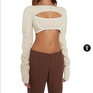 Danielle Guizio Rib Knit Shrug